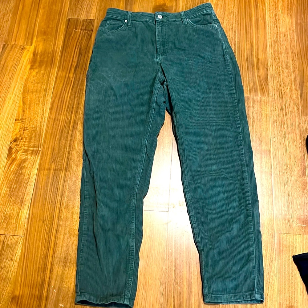 Green Courduroy Mom Pants